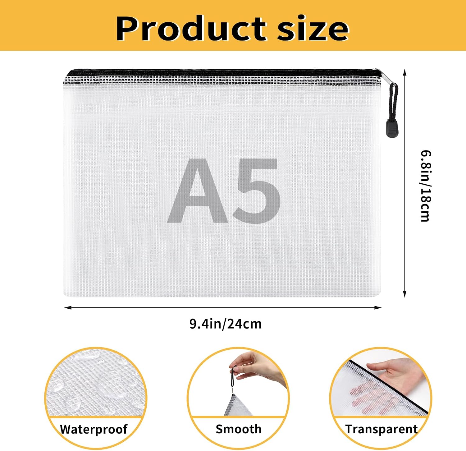 Thumbnail 1 de EOOUT 36-Piece Mesh Zipper Pouches, 6 x 9-Inch, 12 Colors