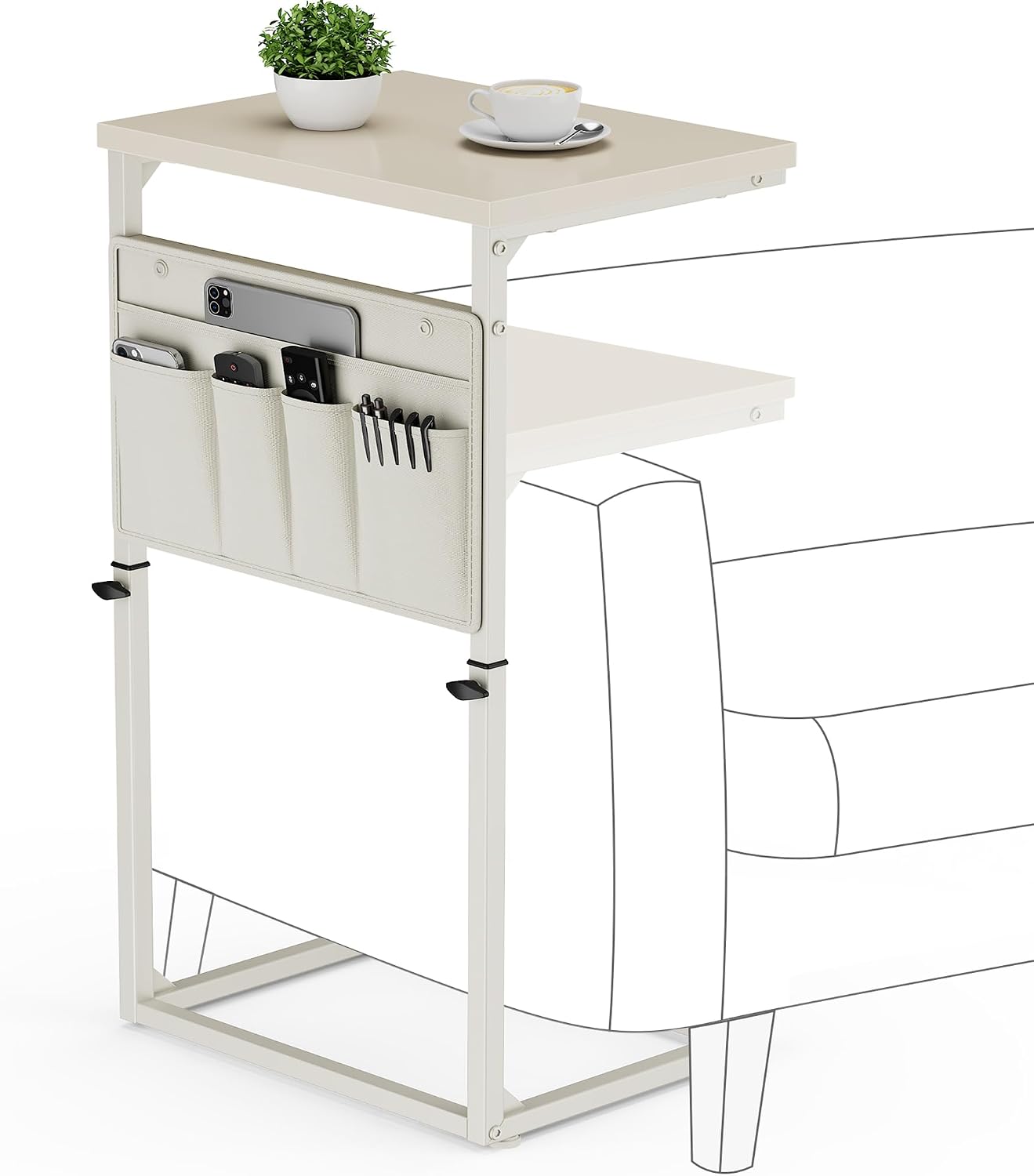 Detalle de Vagusicc C-Shaped End Table, Adjustable Height