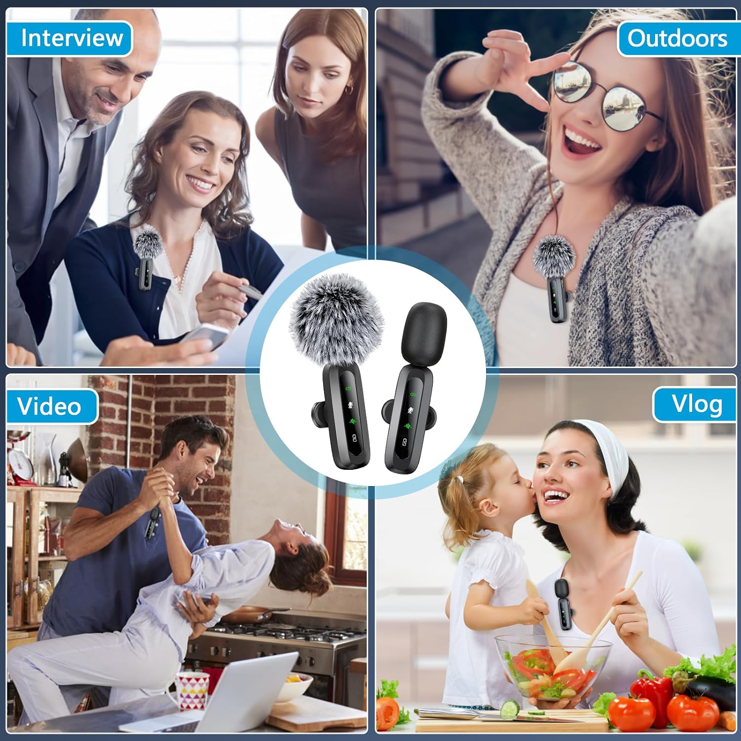 Thumbnail 6 de RICCHI J1 Wireless Lavalier Microphone, 2 Mics, USB-C and Lightning