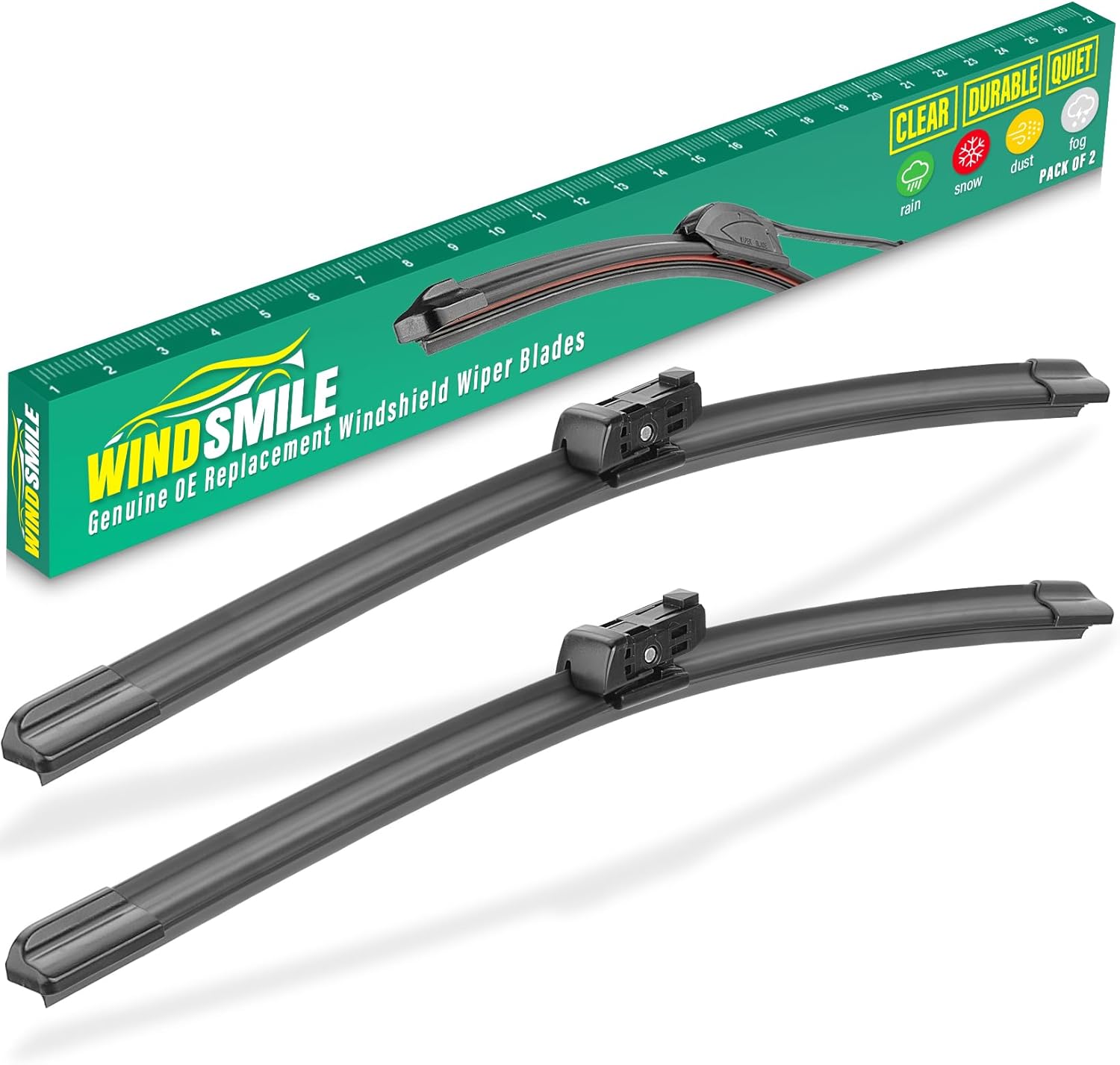 WINDSMILE 26"/19" Windshield Wiper Blades Replacement (OEM-quality) for Tesla Model Y 2020-2023 & Model 3 2017-2023