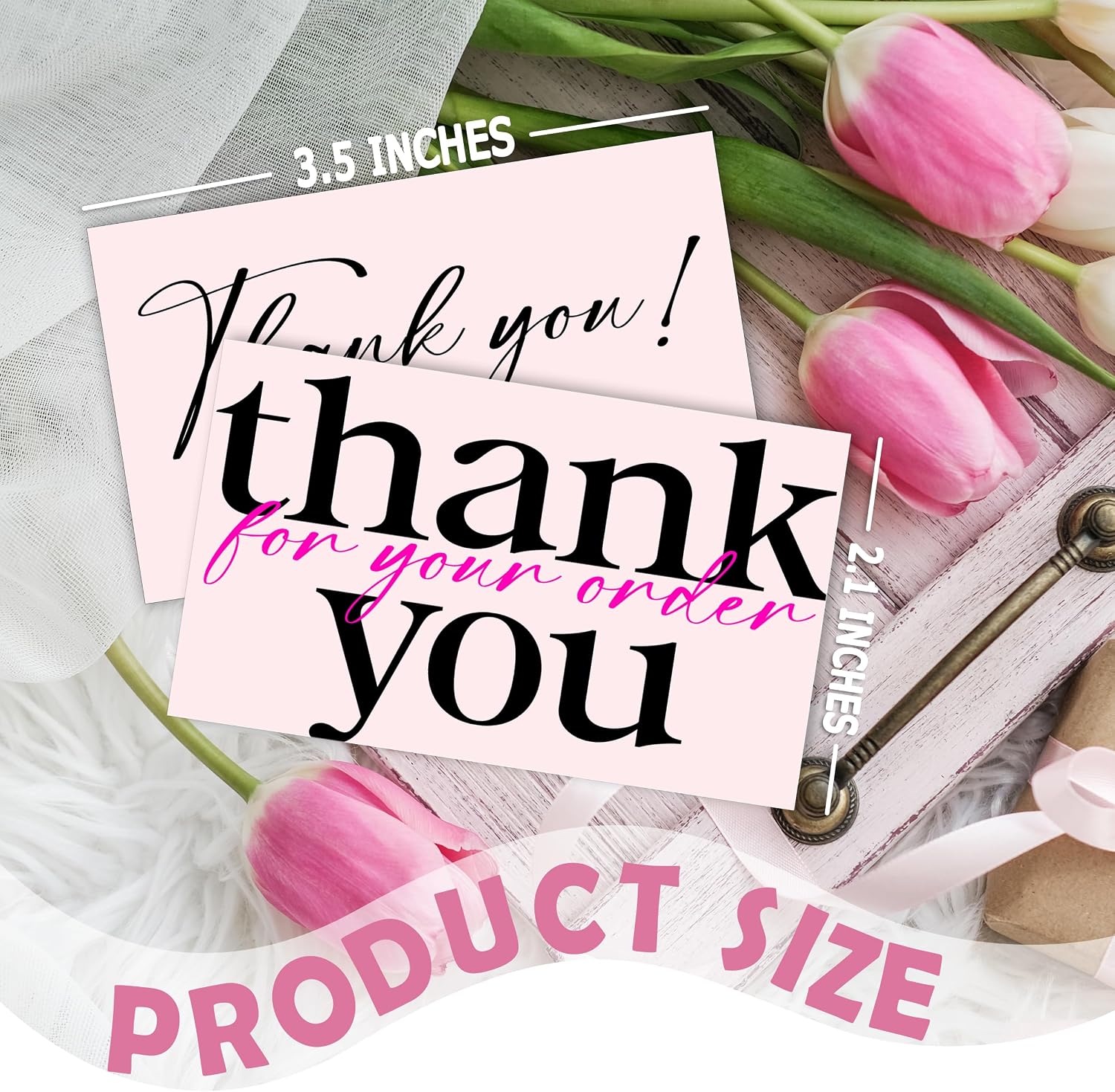 Detalle 2 de RYIGYWE Thank You Cards, 2 x 3.5 in.