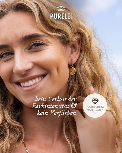 Detalle de Purelei Waina Ohrringe (Gold) – Damenohrringe aus Edelstahl, wasserfest