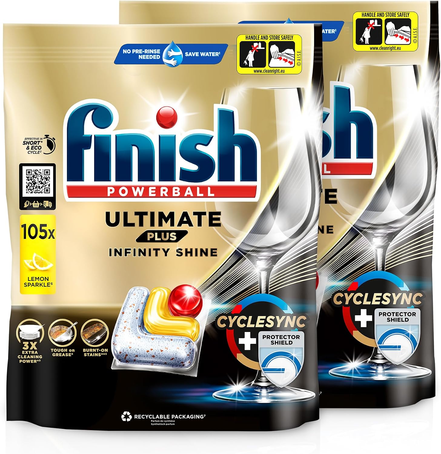 Detalle 2 de Finish Ultimate Plus Infinity Shine Citrus 210 Tabs