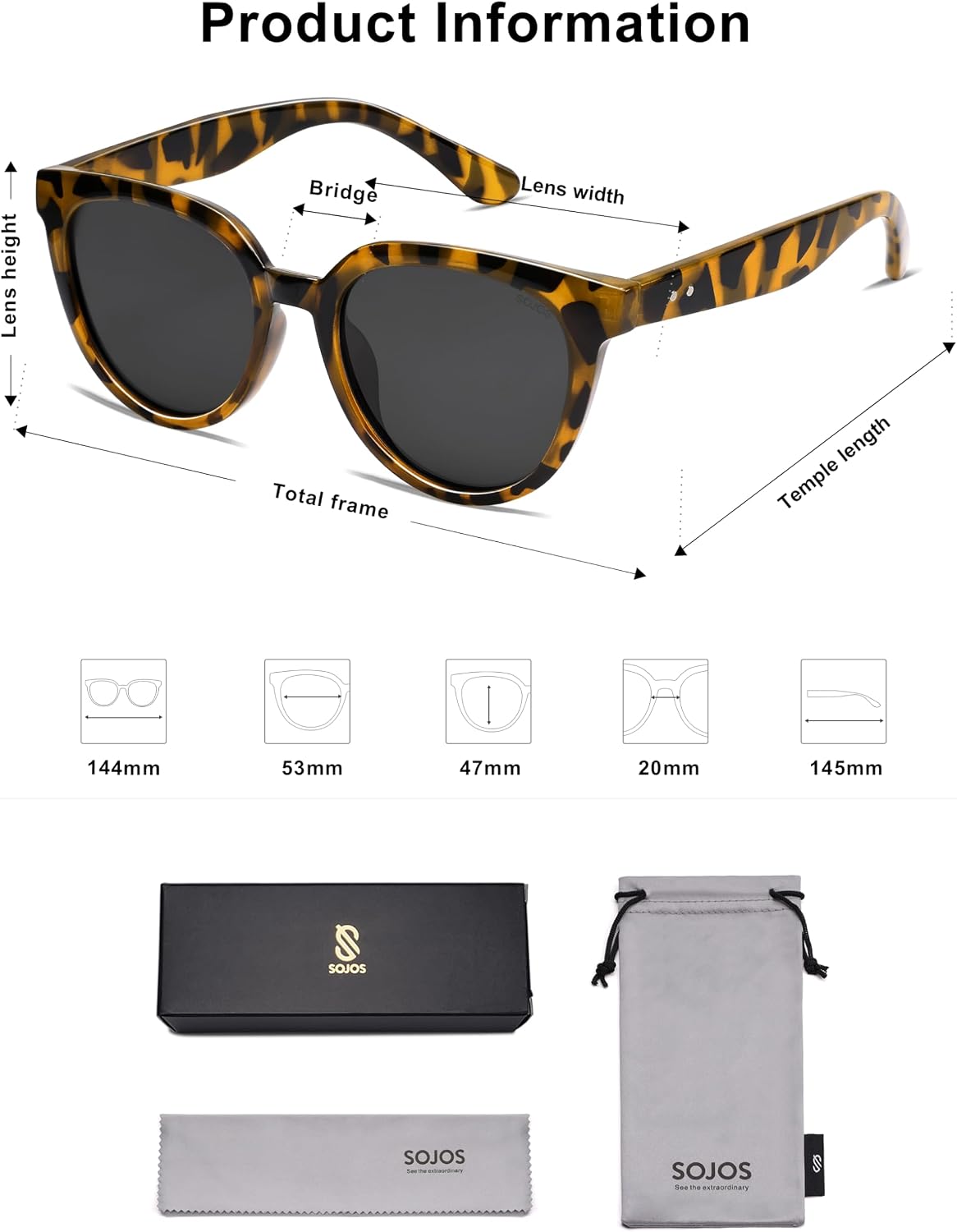 Detalle 1 de SOJOS Cat-Eye Sunglasses SJ2175