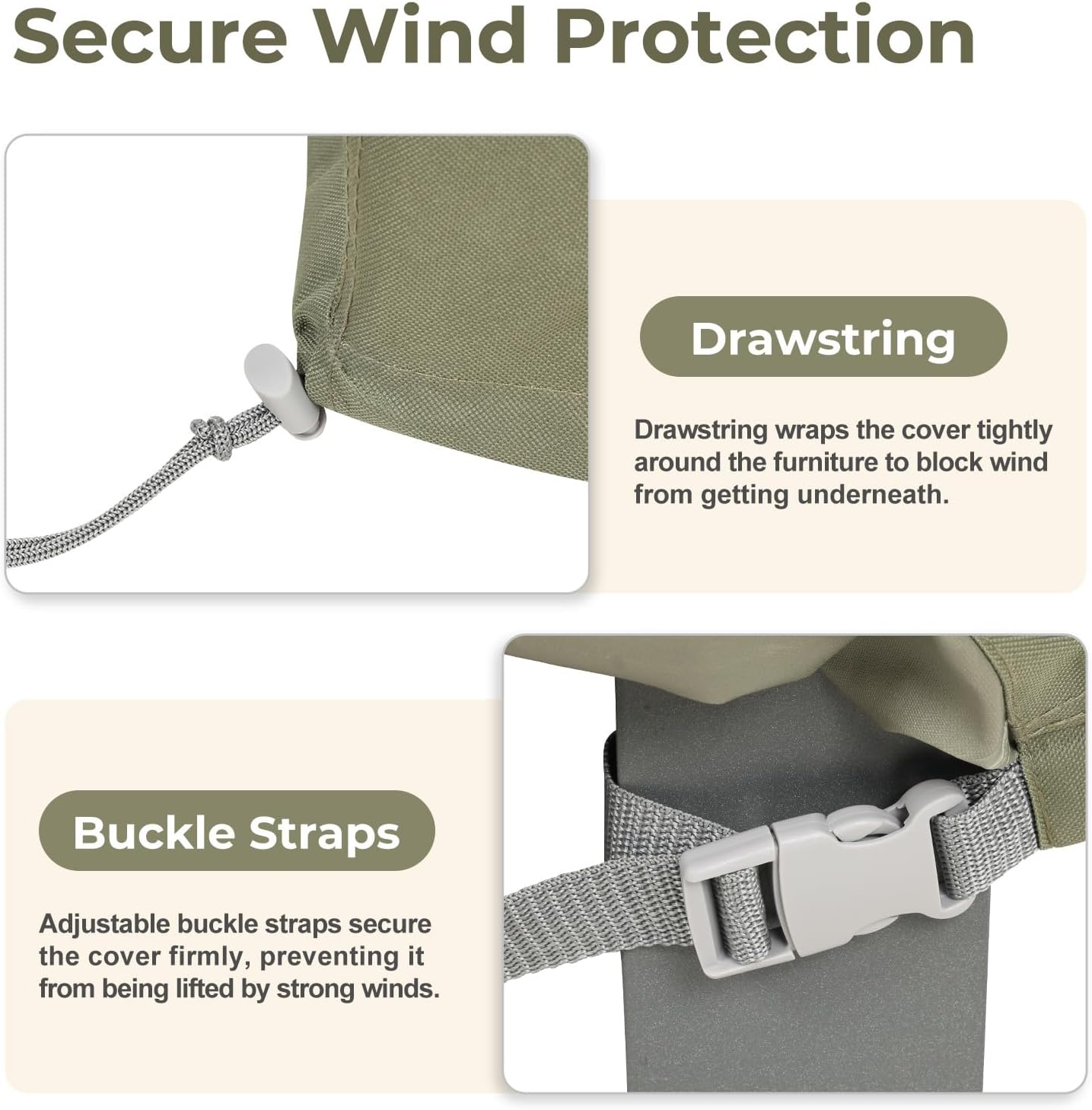 Detalle de BPS A484-PKIGN-CAFL0 Patio Furniture Cover, 600D Waterproof and Anti-UV