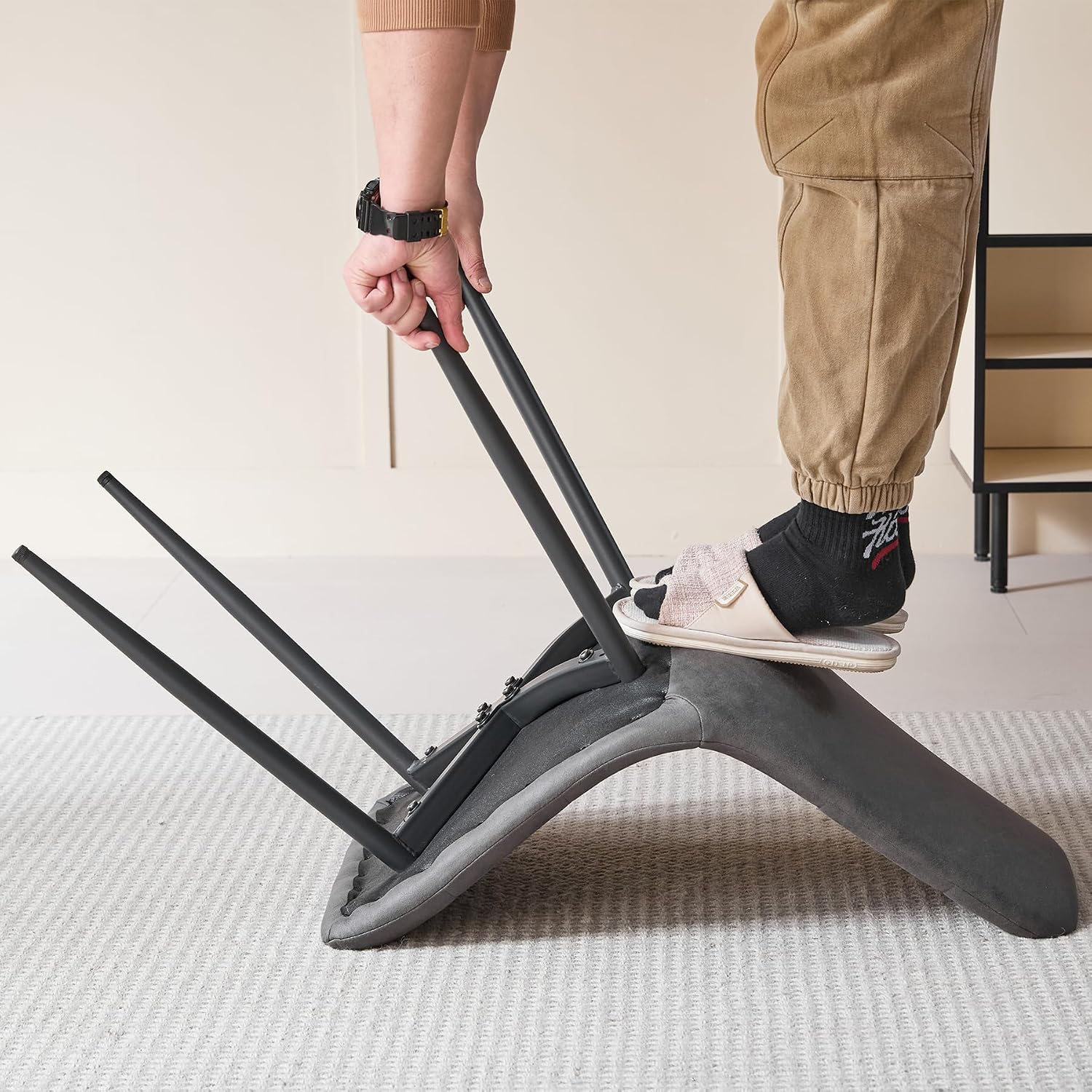 Thumbnail 1 de BenyLed BNY-9GE eetkamerstoelen, set van 6 in donkergrijs kunstleer