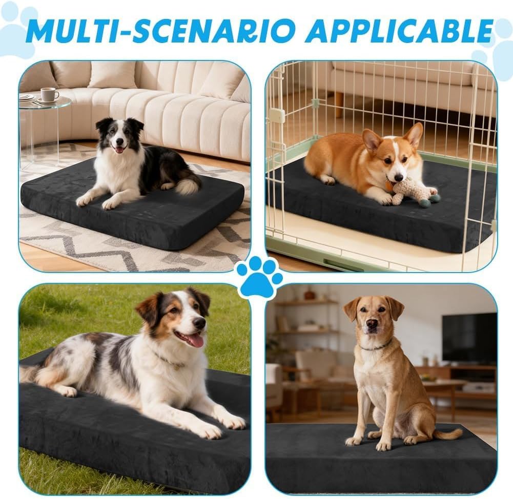 Thumbnail 6 de DUJUIKE copriletto impermeabile per cani in velluto, con elastico (nero) e fodera lavabile