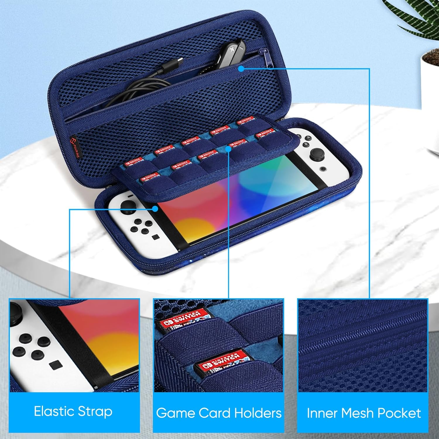 Detalle de FINTIE Tragetasche kompatibel mit Nintendo Switch OLED 2021