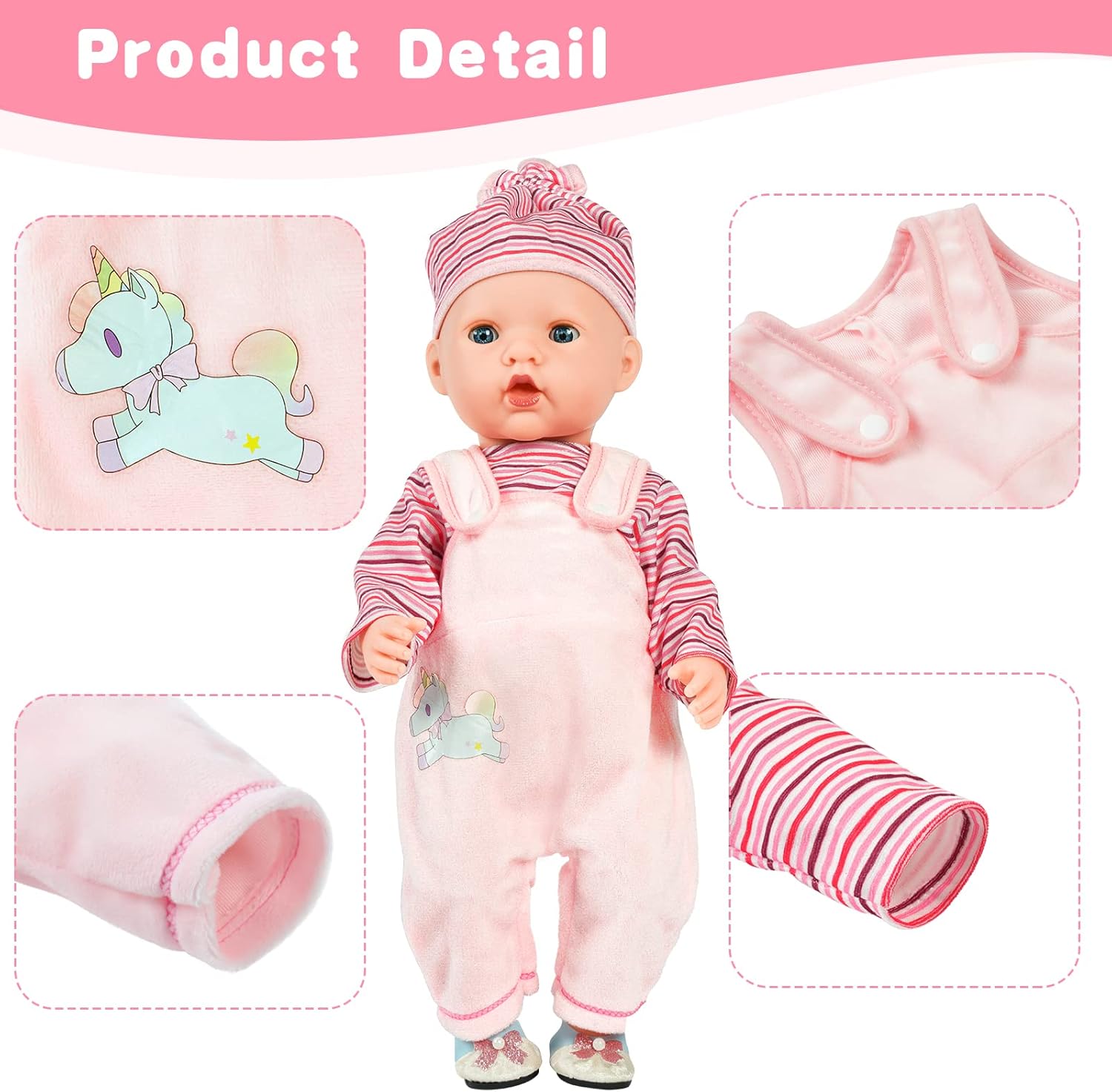 Thumbnail 2 de Aolso Baby-Puppen-Outfit 35–45 cm Rosa