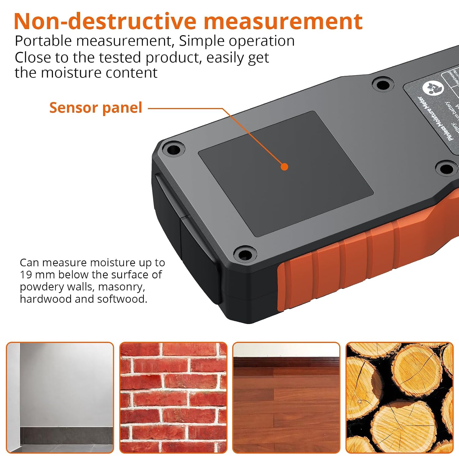 Thumbnail 4 de Proster PST252-US Pinless Moisture Meter, USB-C Rechargeable, 19 mm Detection