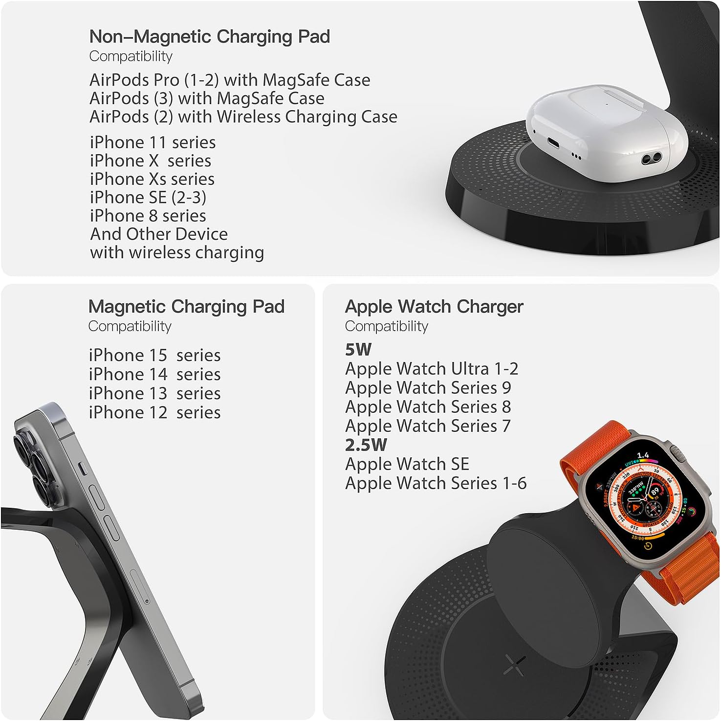 Thumbnail 4 de MagSafe 3‑in‑1 Charging Station for iPhone, AirPods, iWatch