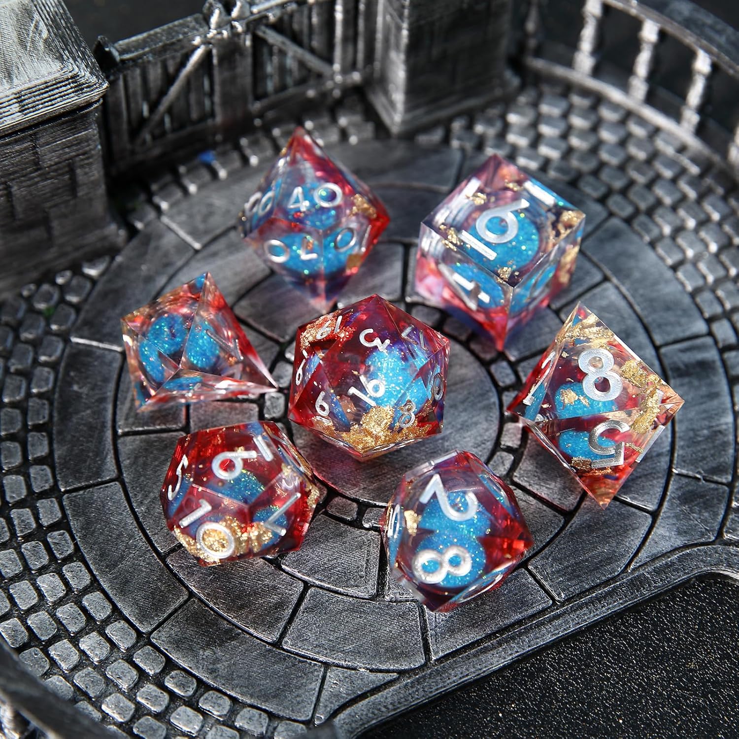 Thumbnail 2 de Liquid Core DND Dice Set 7pcs – Resin Sharp Edged Polyhedral Dice for Dungeons & Dragons