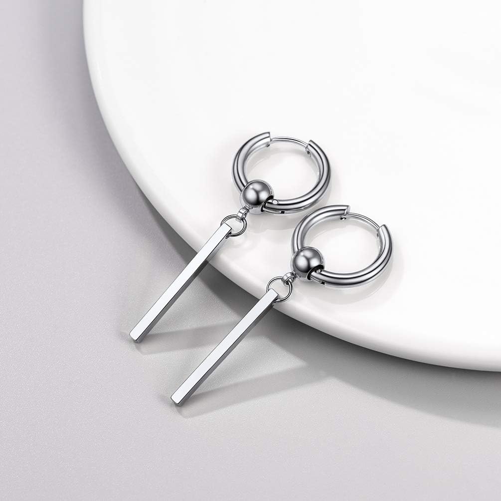 Thumbnail 5 de PROSTEEL orecchini donna in acciaio inox 316L pendenti argento/nero con placcato oro e confezione regalo
