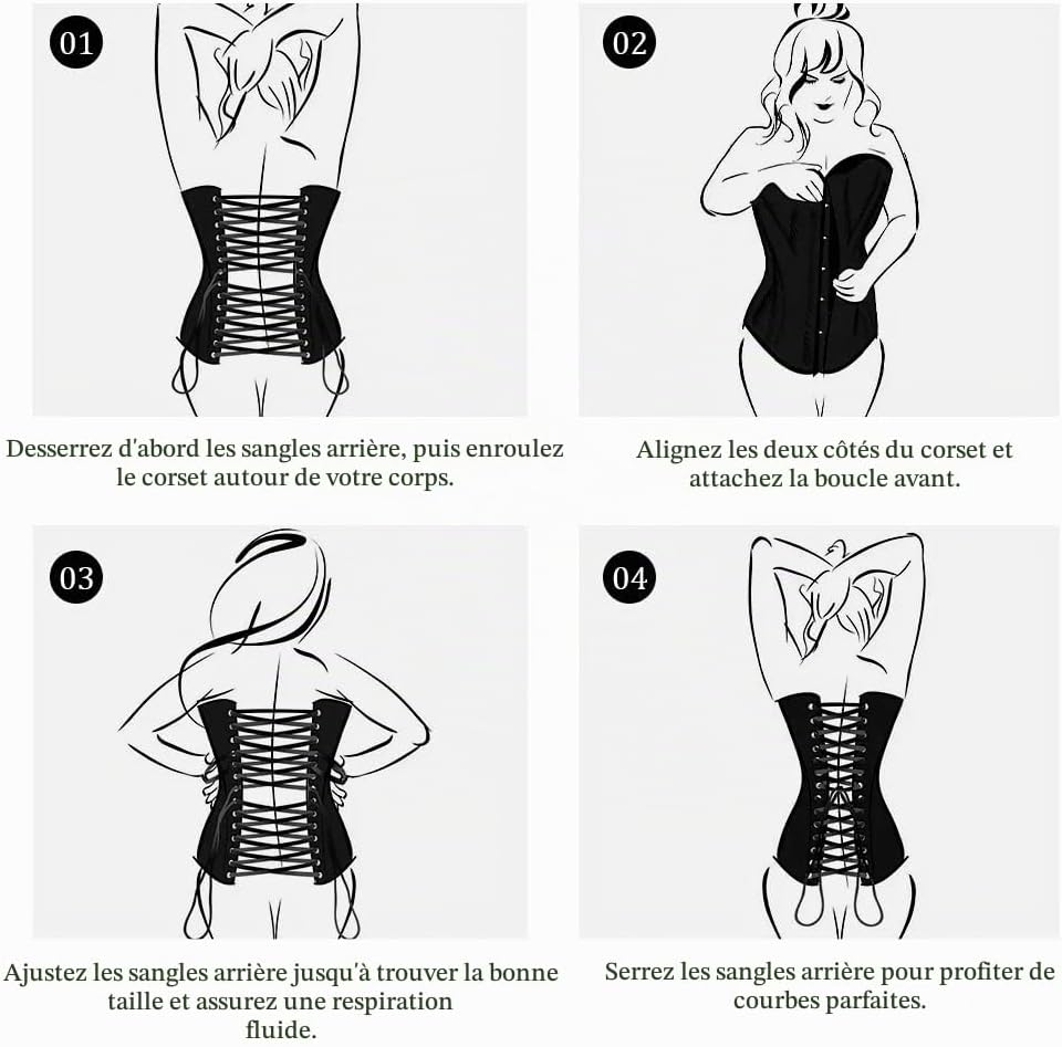 Detalle 2 de AUYAO dameskorset in brokaat met veters, bustier voor feest en cosplay