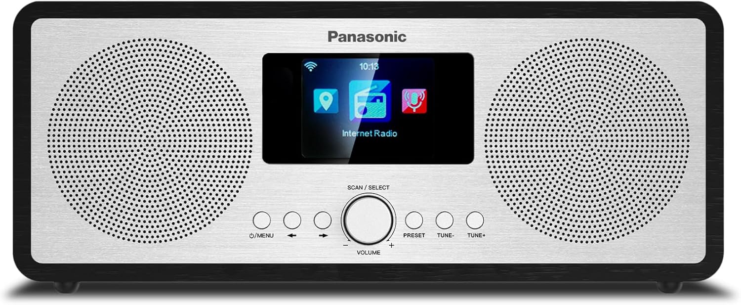 Panasonic RF-D40EG-K : radio Internet, DAB+/FM, Bluetooth et Wi‑Fi avec télécommande et écran couleur