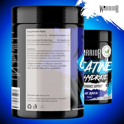 Detalle de Warrior Creatine Monohydrate Powder 500g Pure Micronised – Micronised, Vegan & Zero Sugar