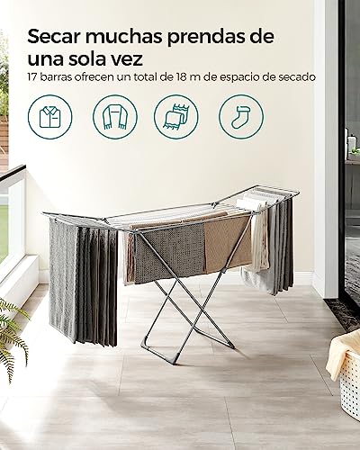 Detalle de SONGMICS tendedero plegable de acero