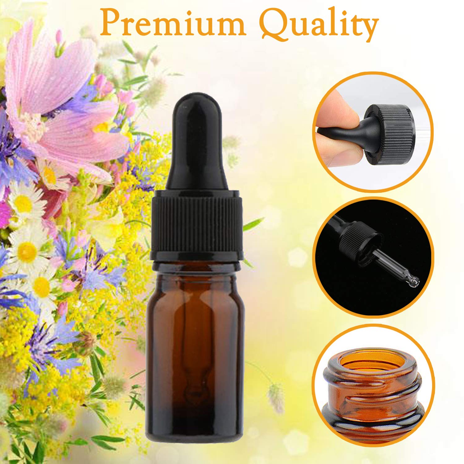 Thumbnail 2 de Alledomain 10ml Amber Glass Bottles