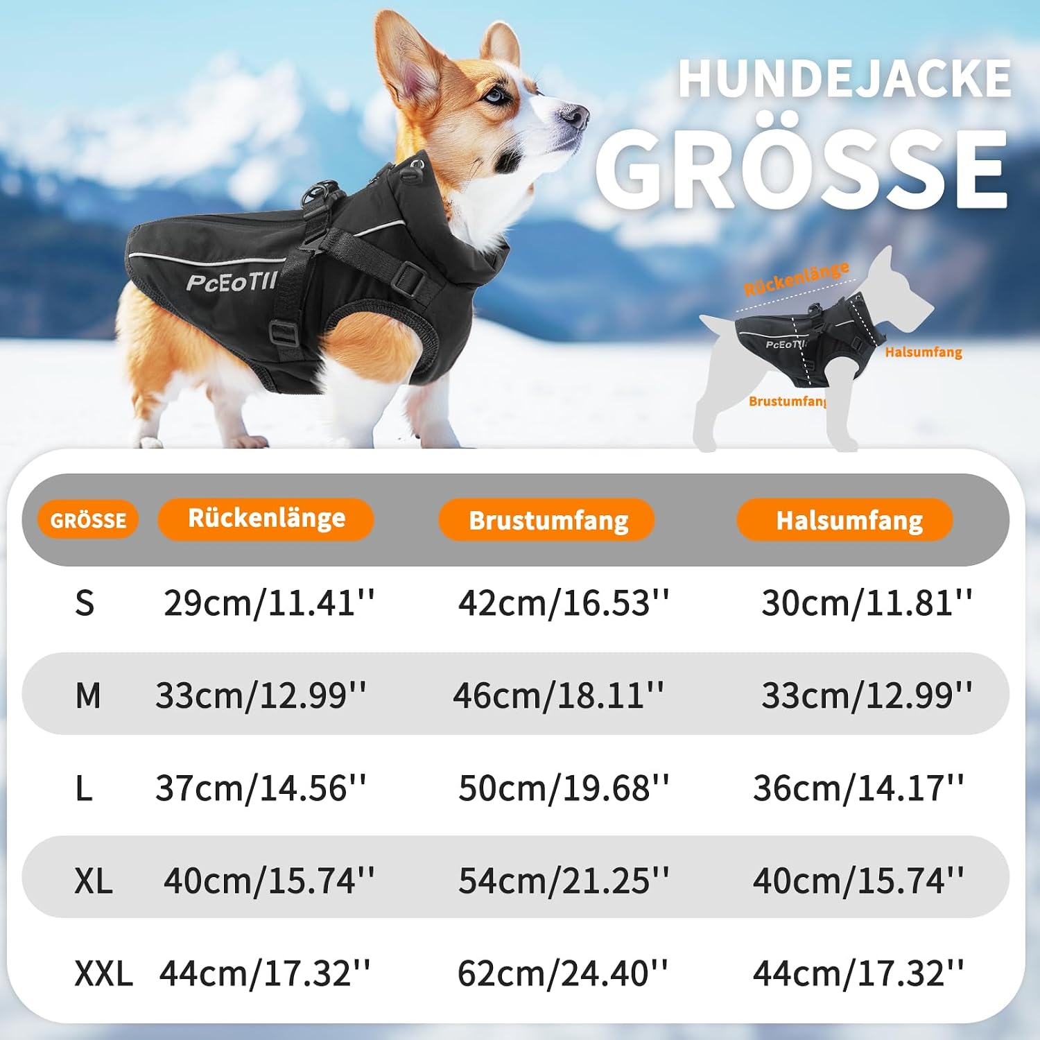 Thumbnail 2 de PcEoTllar Hundemantel wasserdicht, reflektierend