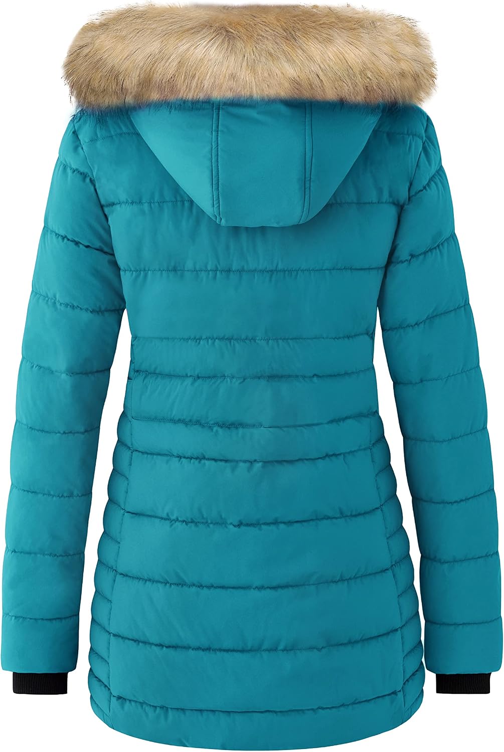 Detalle de Wantdo lange gewatteerde winterparka voor dames met afneembare capuchon