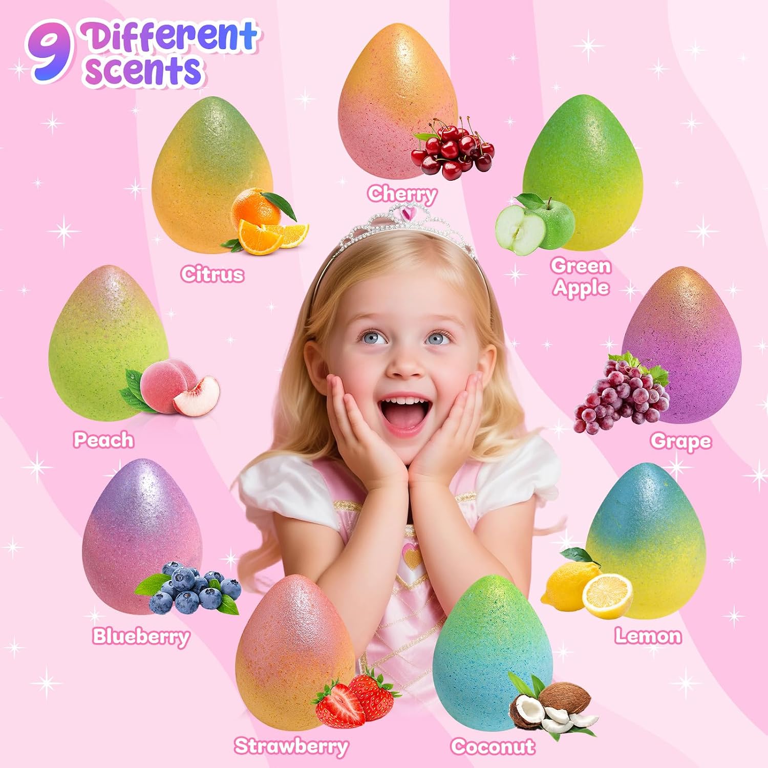 Detalle 2 de Bofuoos Unicorn Bath Bombs 9-pack for kids