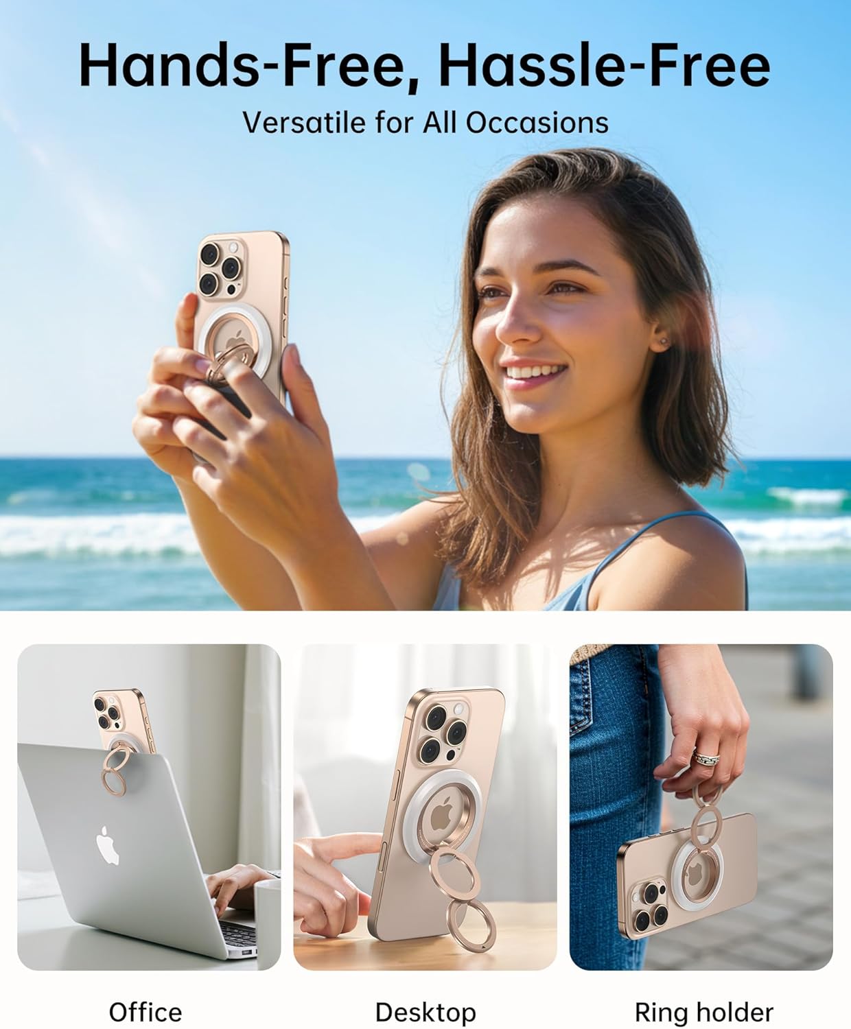 Thumbnail 5 de SYNCWIRE Phone Ring Holder Grip for MagSafe: 360° Rotation, Double-Sided Magnetic Grip