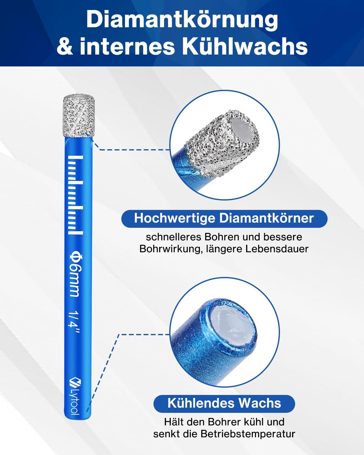 Thumbnail 2 de Lytool Fliesenbohrer Diamantbohrer Set 5tlg 5–12 mm