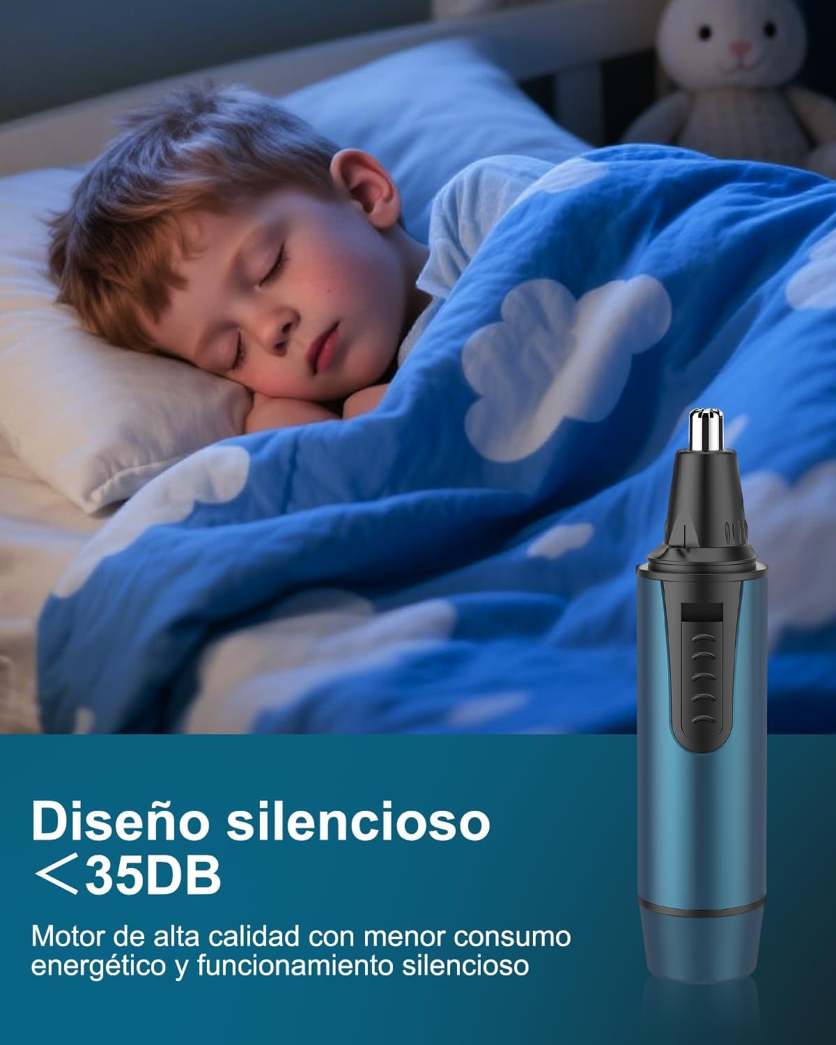 Detalle de NUMIFUN C330 neus- en oortrimmer, 3-in-1 met IPX7 en roestvrijstalen messen