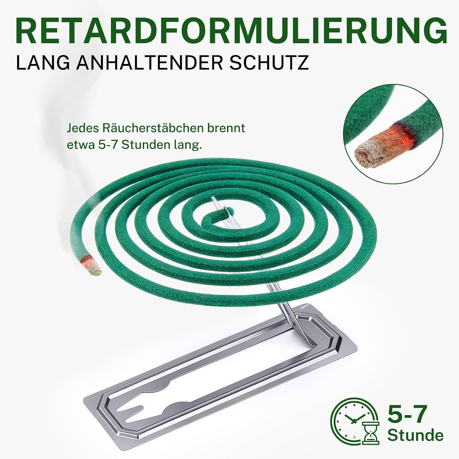 Detalle de CHALLEY-YOKI 48 Spirali Antizanzare alla Citronella per Esterno/Interno con Supporto – Set da 2 Confezioni