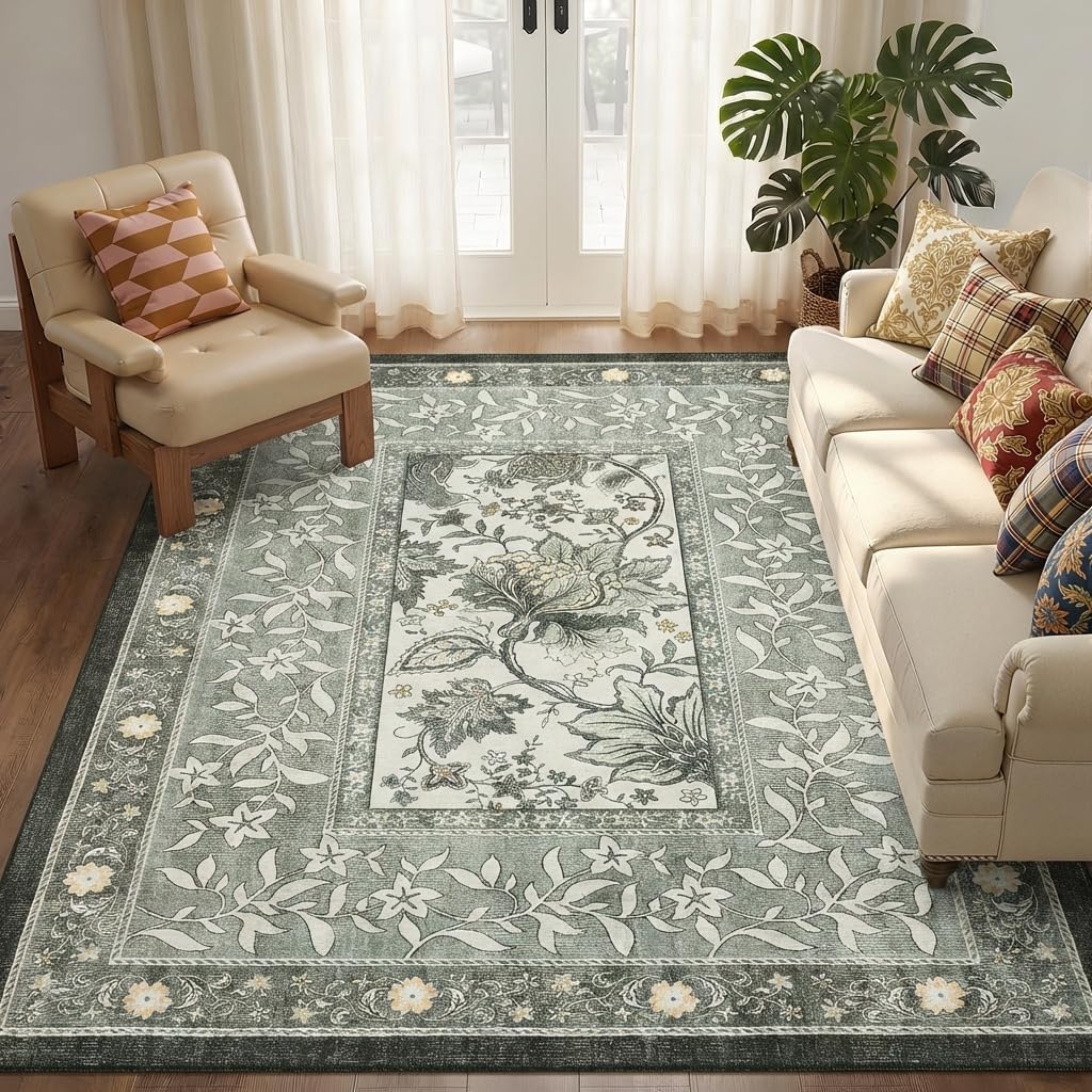 Detalle 2 de GarveeHome Area Rug, 6' x 8' Rectangular Faux-Wool Tufted Rug