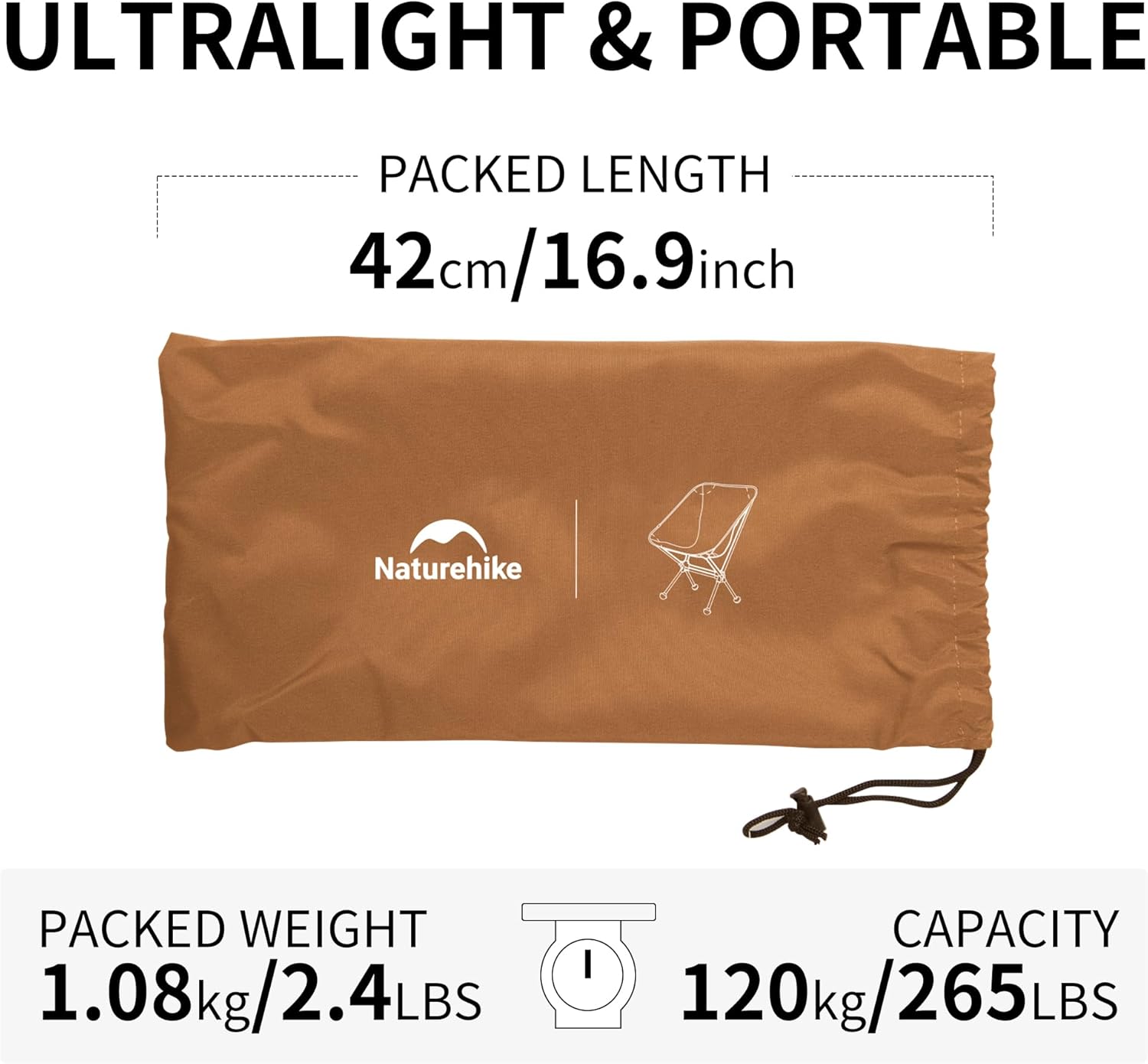 Thumbnail 2 de Naturehike YL08 ultralight camping chair (1.08kg) with anti-sinking feet