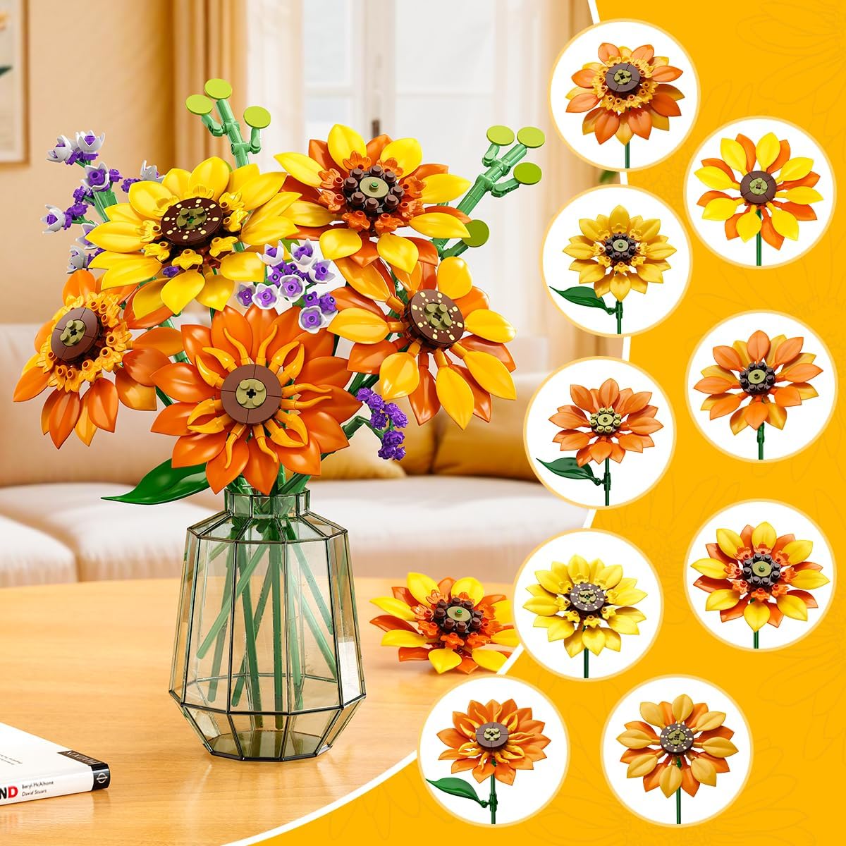 Thumbnail 1 de CUBIMANA Bouquet de tournesols 17 fleurs 🌻