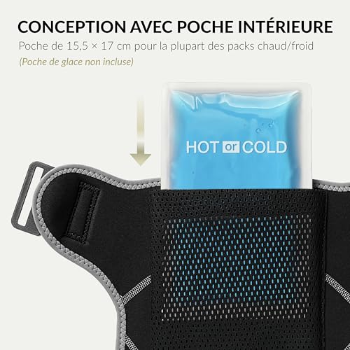 Detalle de BraceUP Attelle Épaule Réglable – Épaulière Médicale pour Tendinite et Douleur avec Poche pour Glace