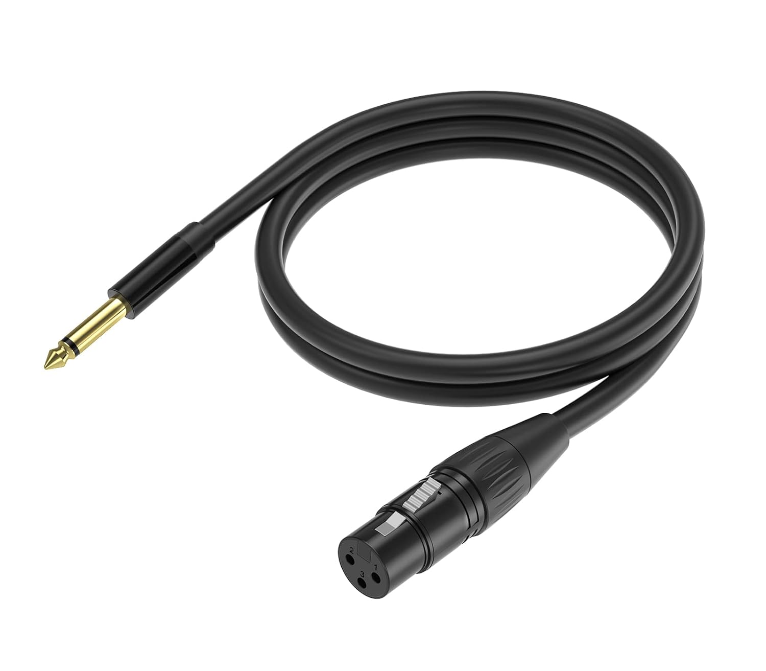 Yinker 3 m XLR auf Klinke 6,35 mm Mikrofonkabel – Stereo 1/4 Zoll TRS Buchse zu XLR Stecker