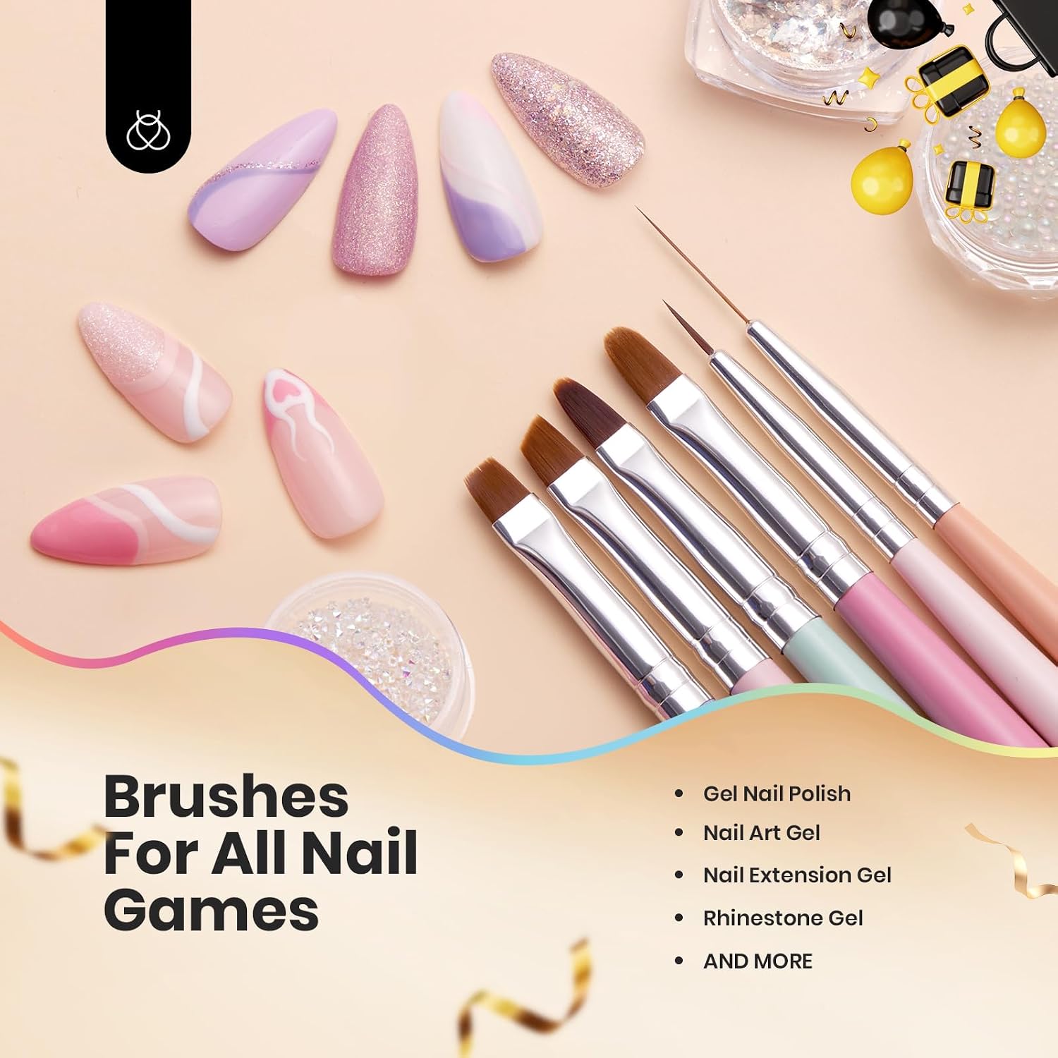 Thumbnail 5 de Beetles Nagelpinsel Set 6Pcs Nailart Nageldesign Pinsel