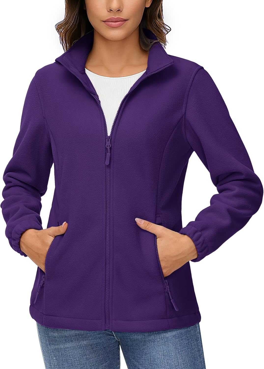 Detalle de TACVASEN Women's Fleece Jacket with 4 Pockets