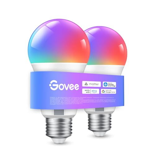 Detalle de Govee Ampoule Connectée E27 RGBWW 800lm (lot de 2) – compatible Alexa, Matter et Google Assistant