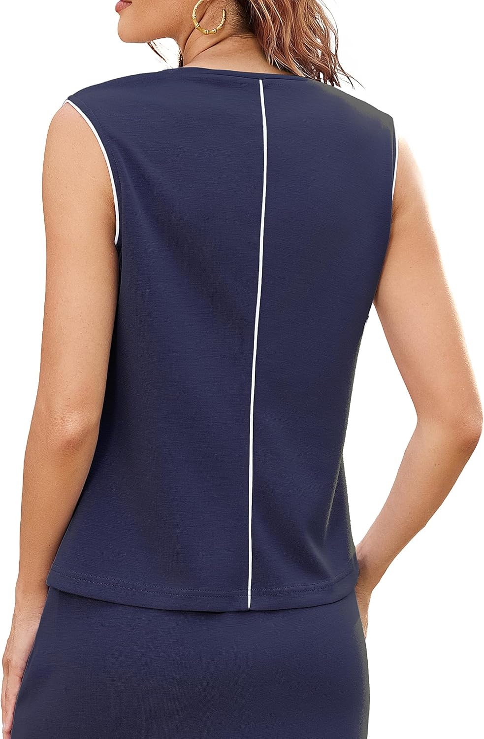 Thumbnail 1 de Casly Lamiit Two-Piece Set for Women: Summer Sleeveless Top with Striped Skort