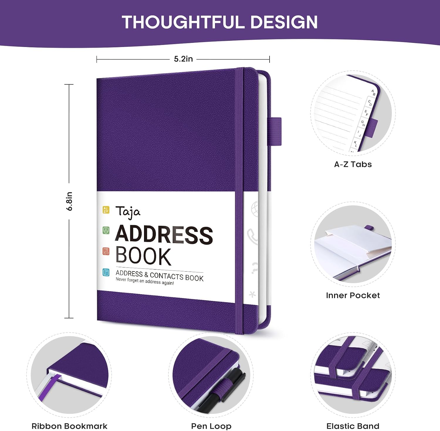 Detalle 2 de Taja Address Book, 5.2" x 6.8
