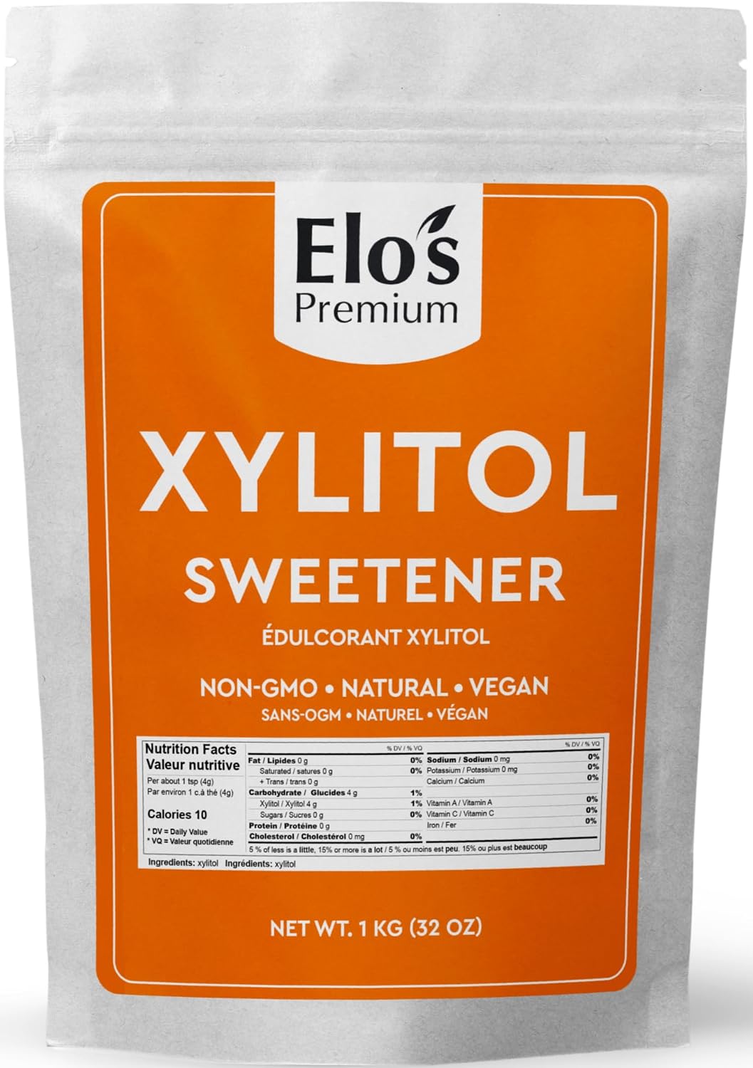Detalle de Elo’s Premium Xylitol, 1 kg Sugar Alternative Packaged in Canada