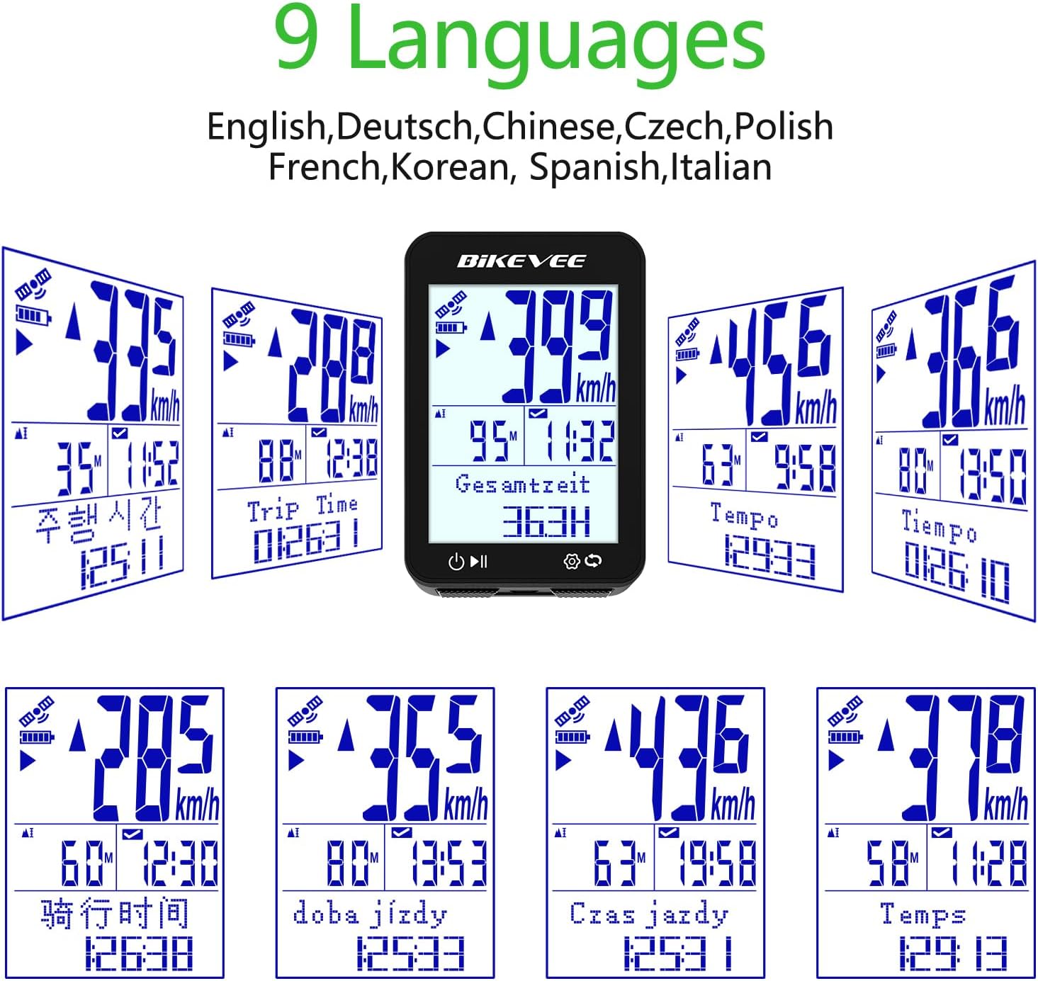 Thumbnail 5 de Bikevee GPS Fahrradcomputer Kabellos IPX7 – 2,4'' FSTN Display, 28h Akku