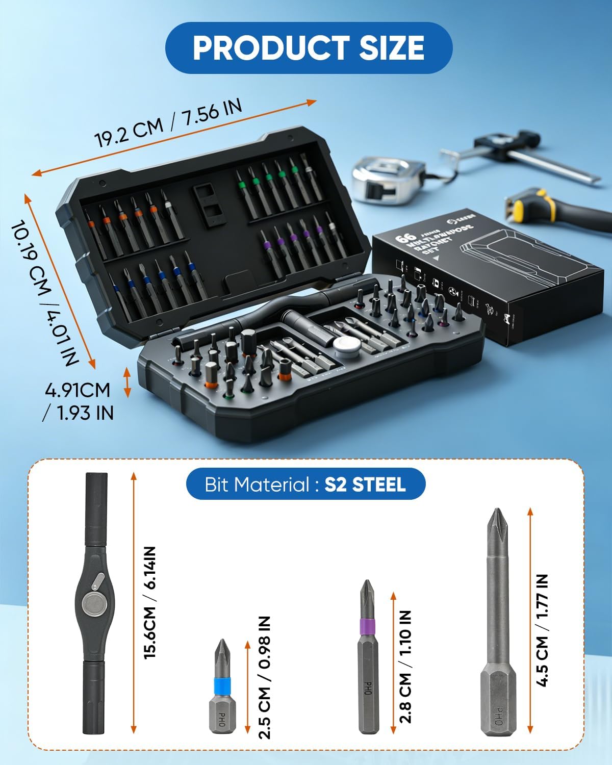 Thumbnail 6 de Saker 66-in-1 Magnetic Ratchet Screwdriver Set