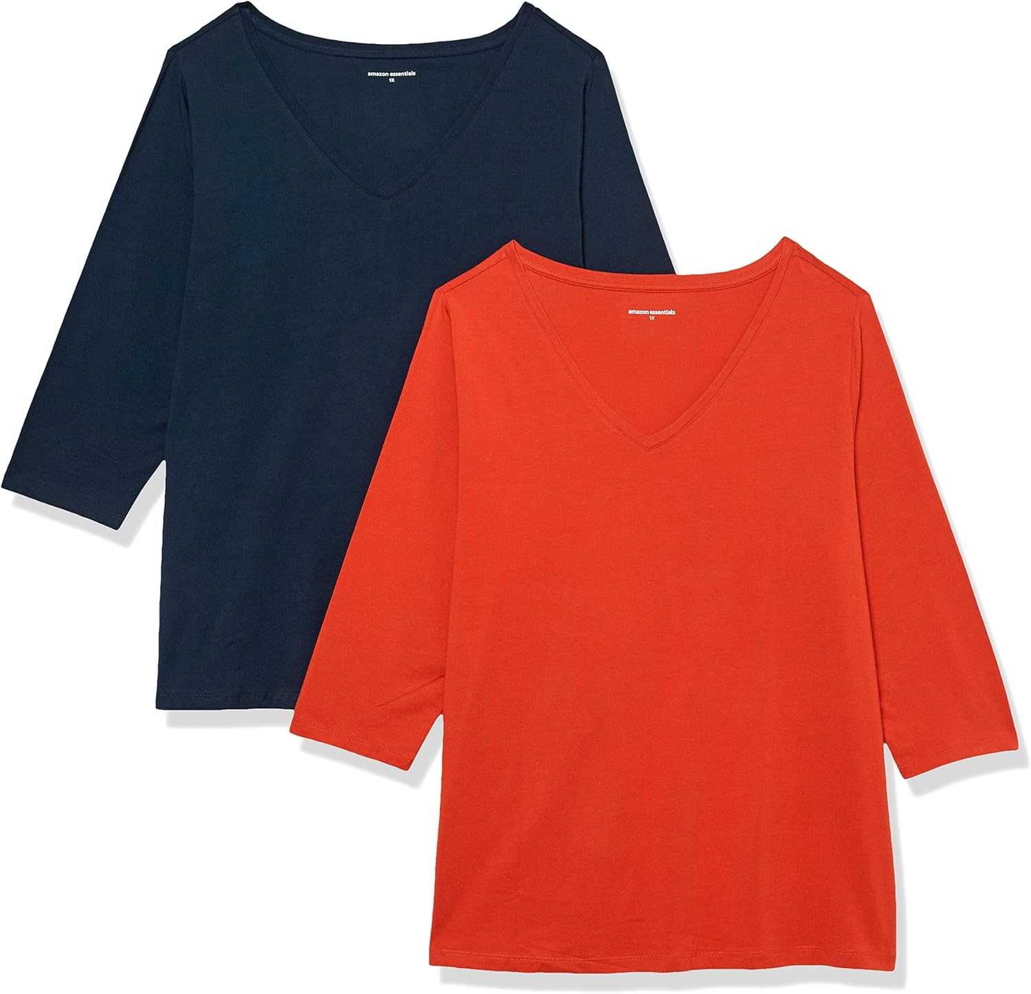 Thumbnail 5 de Amazon Essentials Damen T-Shirt mit V-Ausschnitt und 3/4-Ärmeln (Regular Fit) – in Übergröße