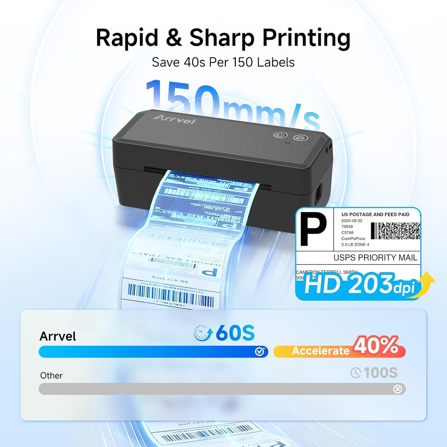 Detalle de Arrvel A42BT 4x6 Thermal Label Printer with Bluetooth and Stand