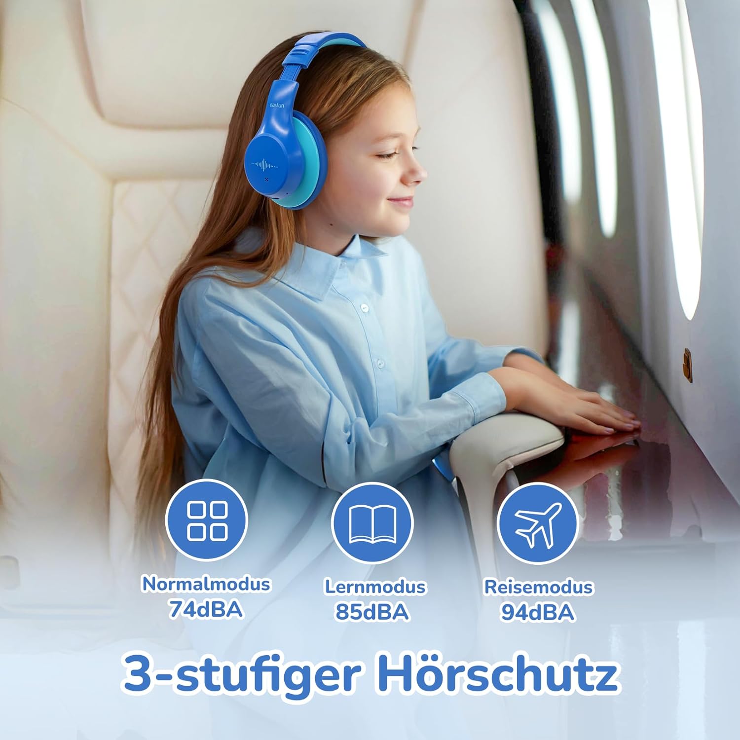 Detalle 1 de EarFun Bluetooth Kinder Kopfhörer 120H Akku