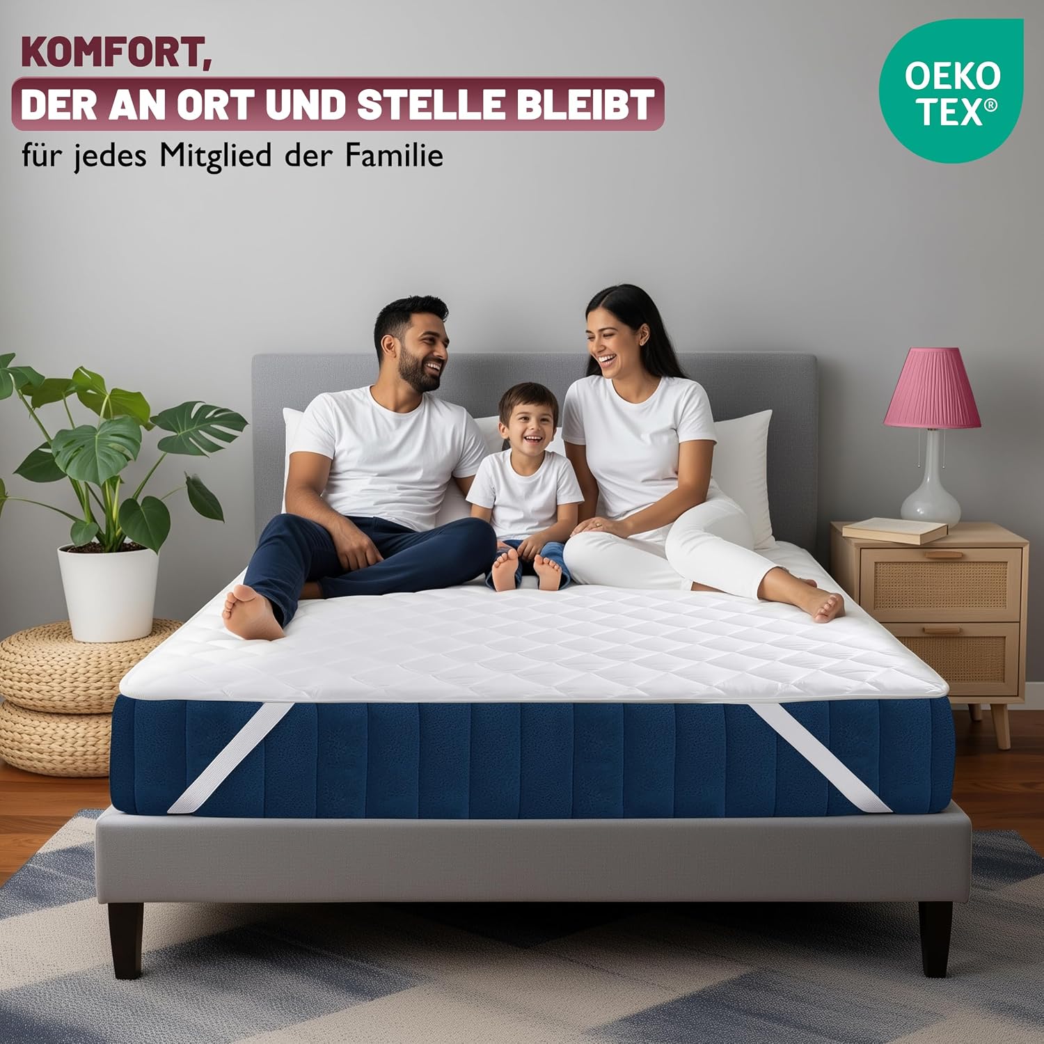 Detalle de Utopia Bedding gesteppt Matratzenauflage 140 x 200 cm – weicher Mikrofaser-Bezug mit elastischen Eckbändern
