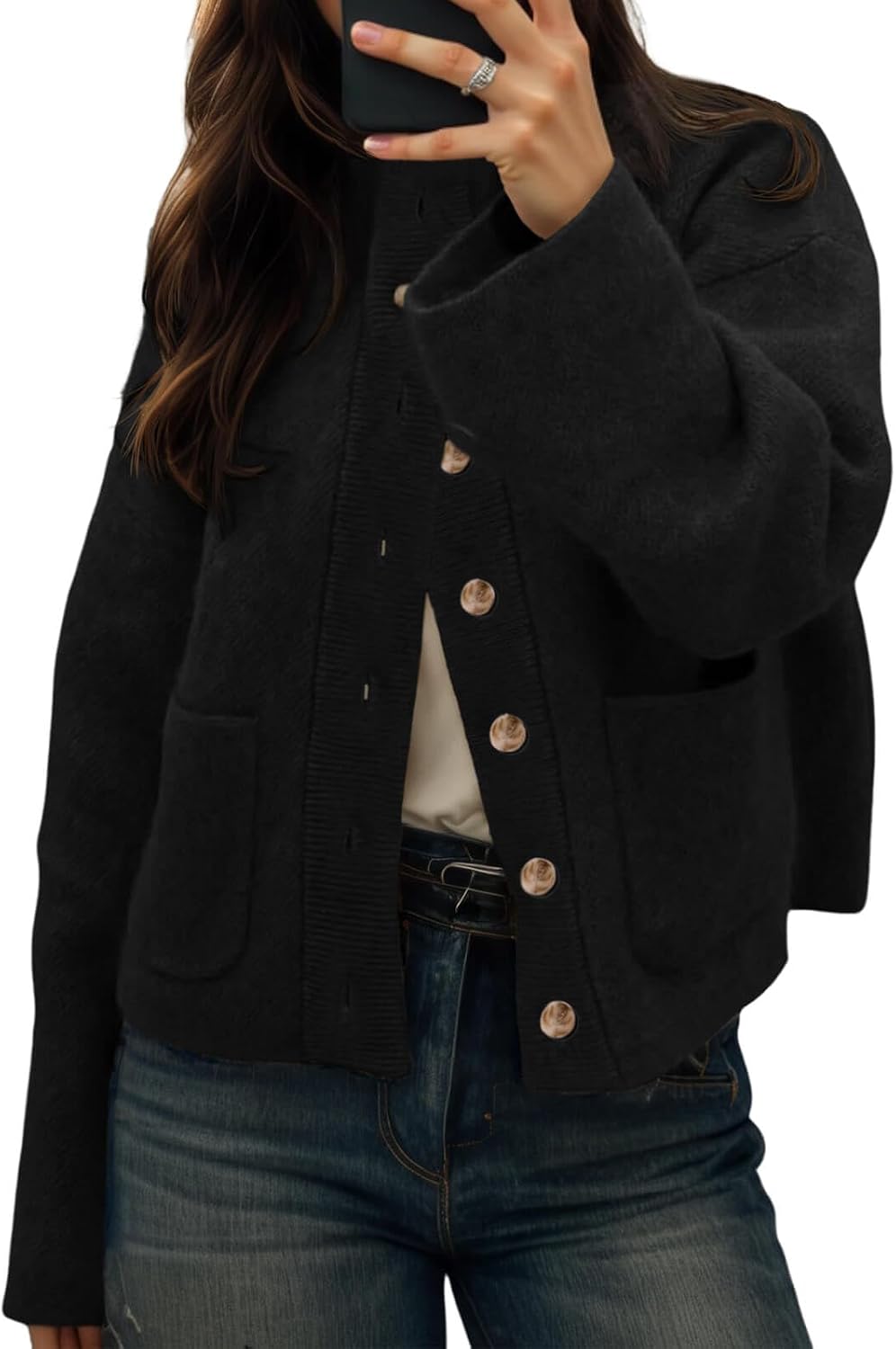 Thumbnail 3 de Cicy Bell Chunky Knit Cardigan Sweater with Pockets