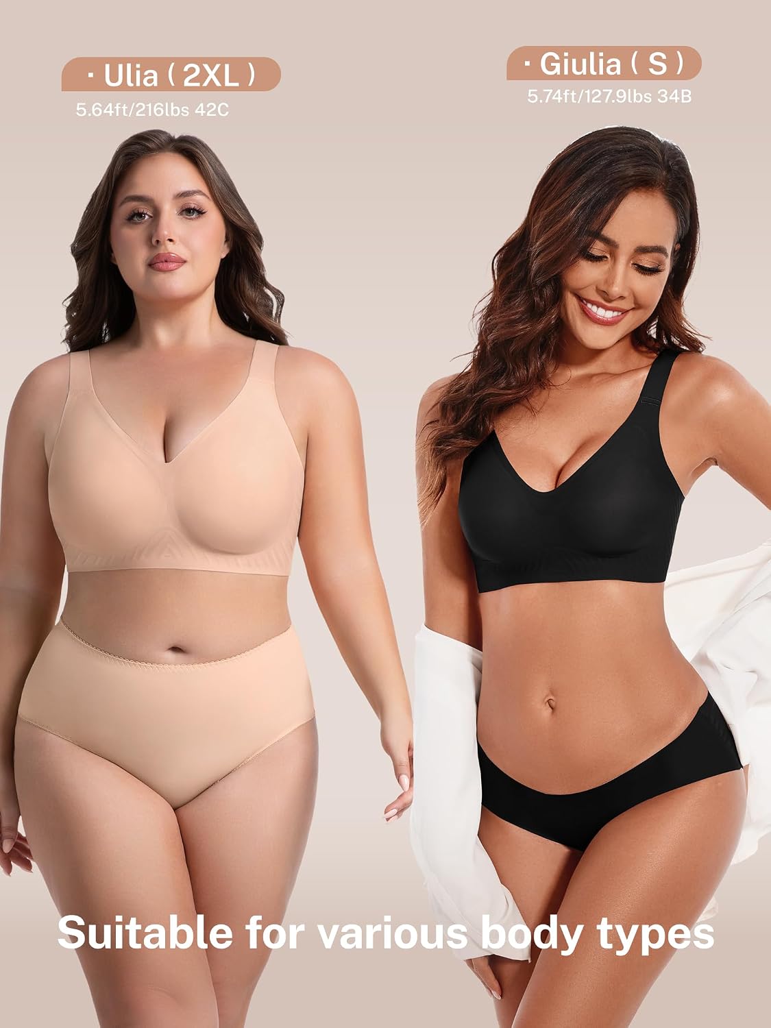 Thumbnail 6 de habibee Jelly Push-Up Bra, Wireless Full-Coverage Plus-Size Bra, 32D–46E