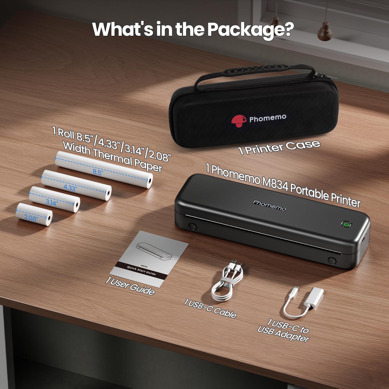 Detalle 2 de Phomemo M834 Portable Printer 300dpi