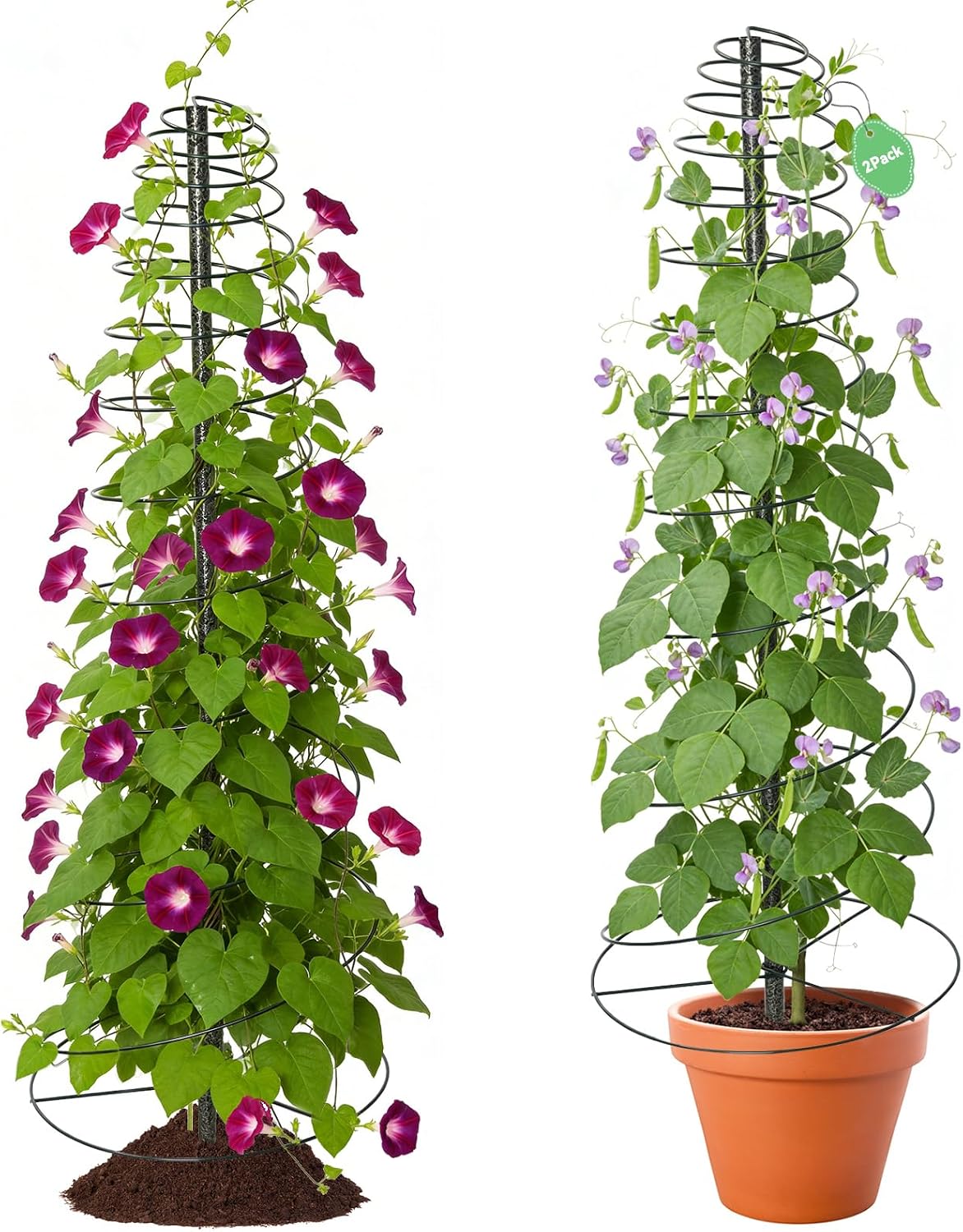 Detalle de DEROFIT 16zhiwuPTZJ-HZ-3jie-2P Metal Garden Trellis, 45-Inch, 2-Pack